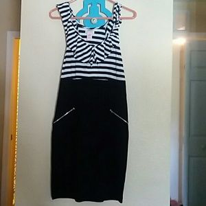 White and black dress